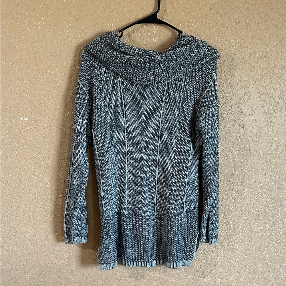 Eight Eight Eight Textured Gray Cowl Neck Sweater